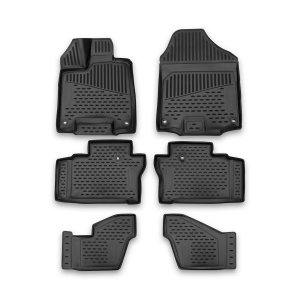 Honda Pilot Floor Mats - Omac - Rubber TPE, 6 Pcs, 7 Passenger Seats - Black - '16-'19